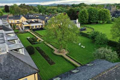 Aerial views of the exquisite country estate gardens at Dunrave Arms Hotel in Adare
