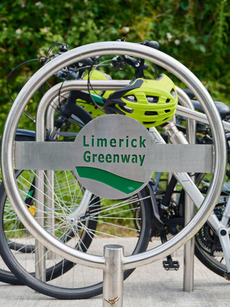 Bike Stop On Sign On Limerick Greenway, Co Limerick TI716EW